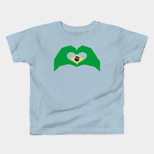 We Heart Brazil Patriot Flag Series Kids T-Shirt